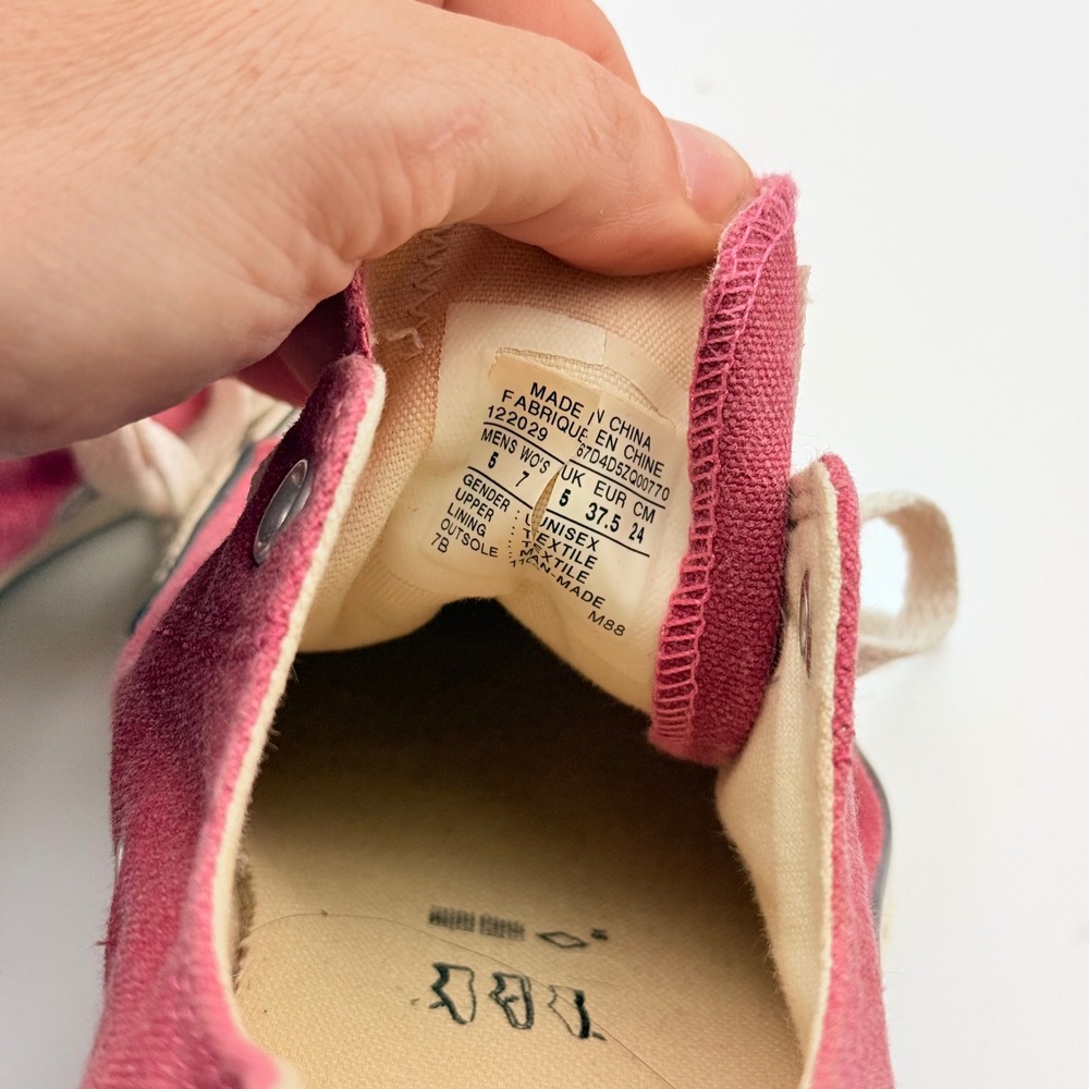 Converse Chuck Taylor All Star Low Top Sneakers Womens 7 Pink Canvas - Picture 4 of 9